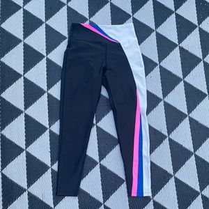 Black with Neon Striped Leggings